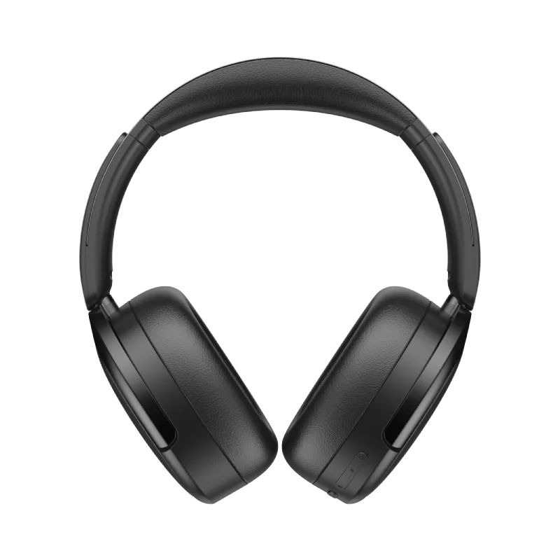 Edifier W80 headphones in Black, straight-on front view showing both ear cups and the padded headband